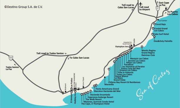 secrets los cabos map