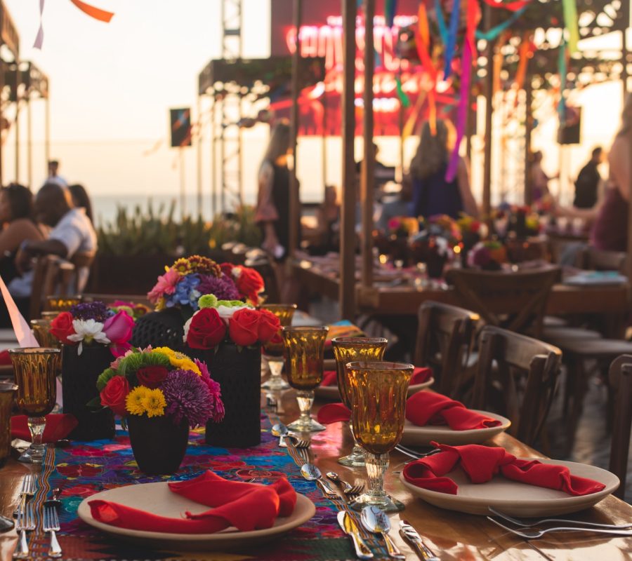 Los Cabos, Mexico - Oct 2019 Tableware are the dishware used for setting a table, serving food and dining. Including cutlery, glassware, serving dishes and items for practical or decorative purposes